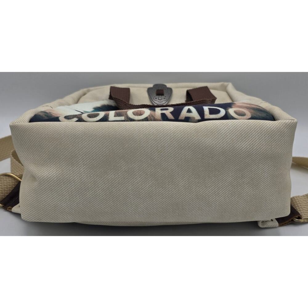 Handmade Colorado Buffalo Small Double Top Handle Backpack Purse Shoulder Straps - Picture 9 of 11